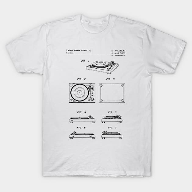 Record Player Patent T-Shirt by Luve